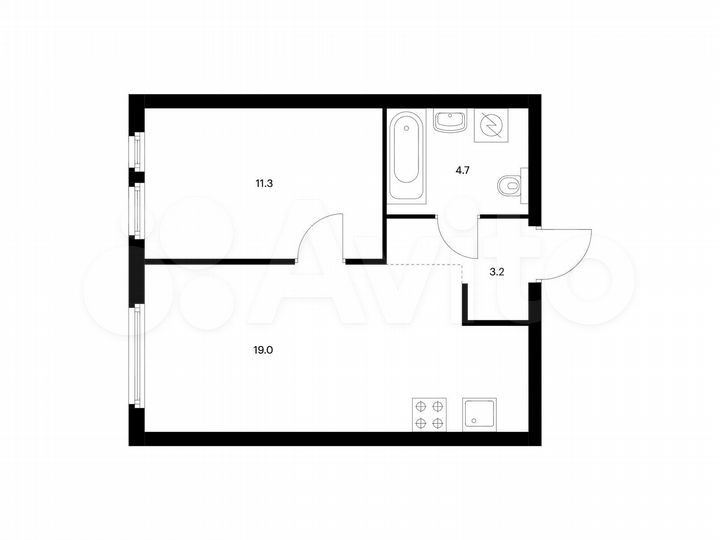 1-к. квартира, 38,2 м², 30/32 эт.