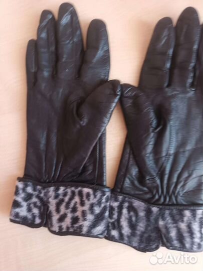 Перчатки женские кожаные