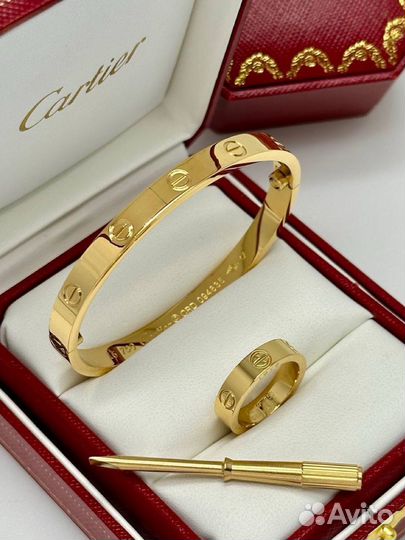 Набор cartier браслет + кольцо