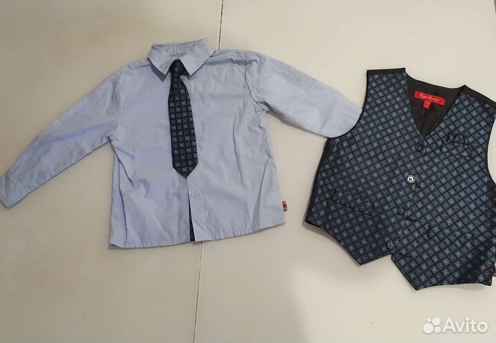Рубашка с галстуком и жилеткой размер 110