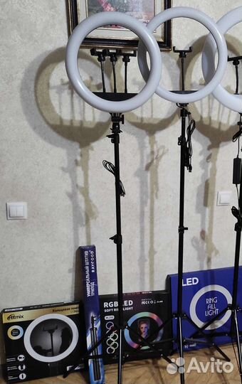 Кольцевая лампа для селфи 30см. и штатив