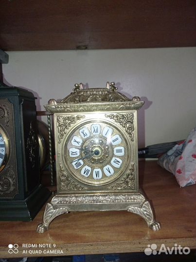 Старинные каминные часы бронза