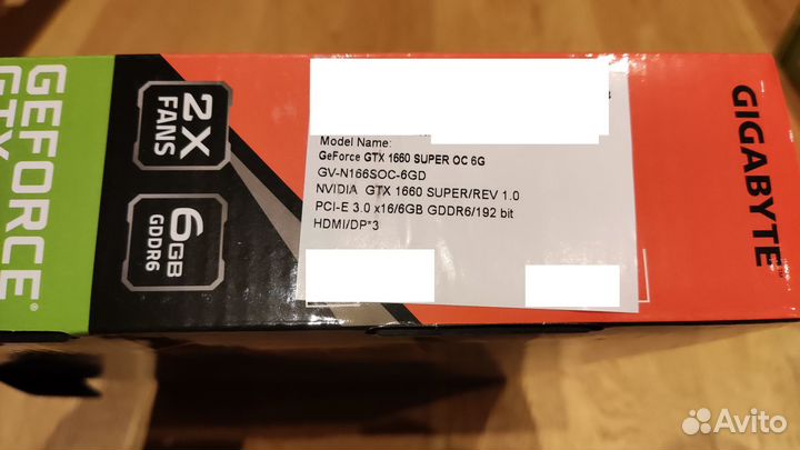 Видеокарта Gigabyte gtx 1660 super 6gb