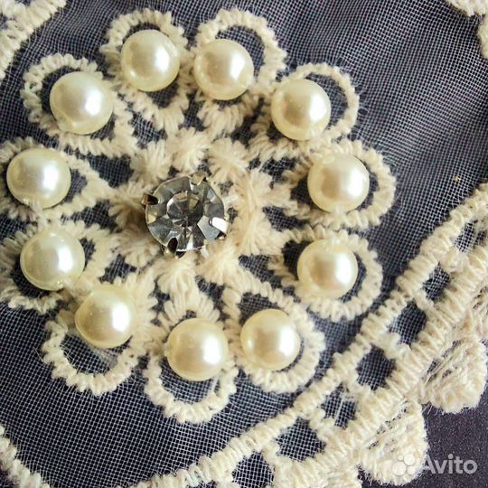 Воротник кружево с жемчужинками Дива Diva