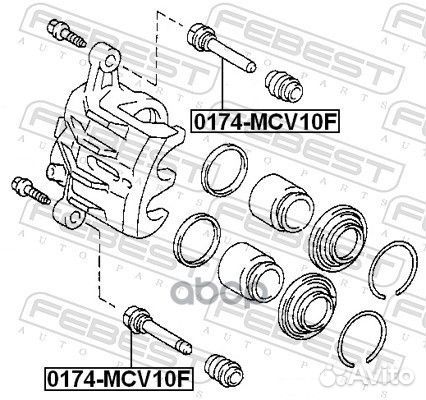 Втулка направляющая суппорта toyota camry 01-06