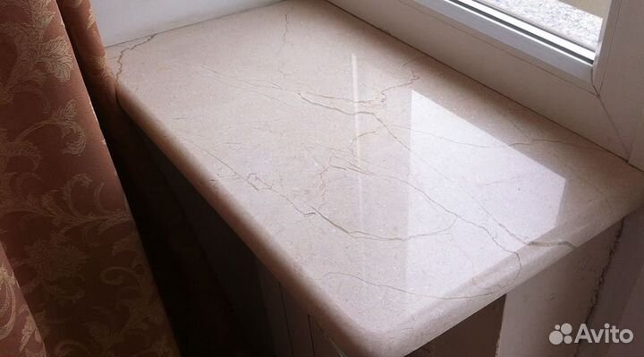Подоконники из мрамора, гранита, акрила на заказ