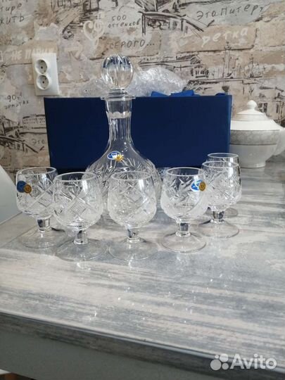 Хрустальный набор для коньяка, ликёра, водки