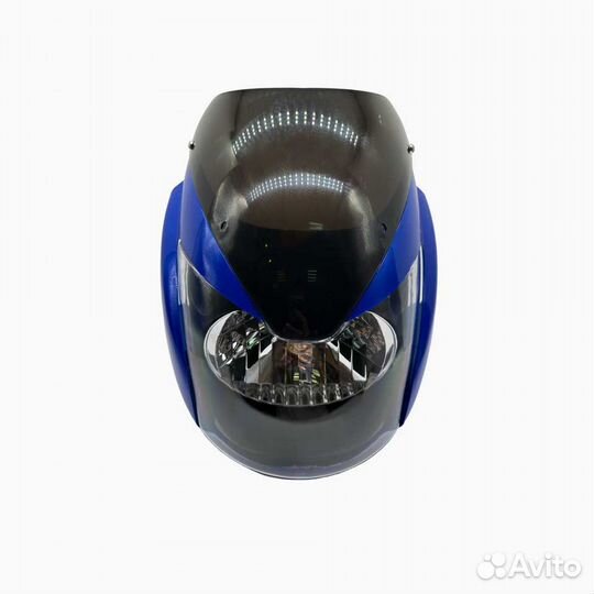Фара на мопед Альфа Спорт синий, спортивный обтека
