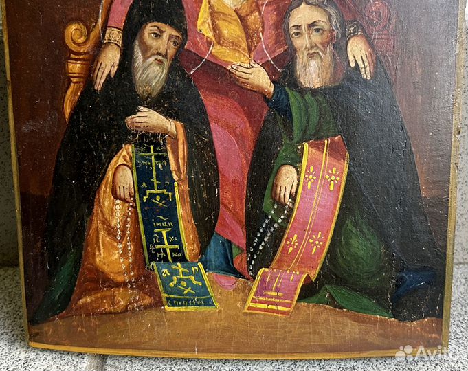 Икона Печерская Богородица с Антонием и Феодосием
