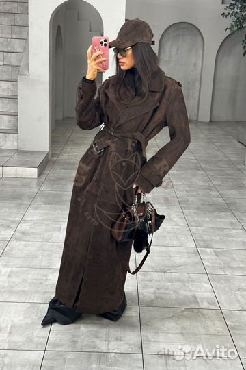 Тренч из натуральной замши, premium