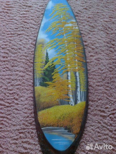 Картина на срезе натурального дерева 120 см