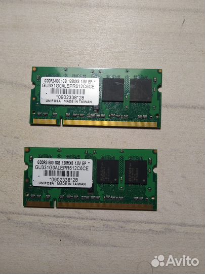Оперативная память ноутбук SO-dimm DDR2 2Gb 2x1Gb