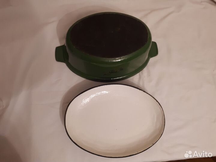 Утятница чугунная эмалированная овальная.ссср.б/у