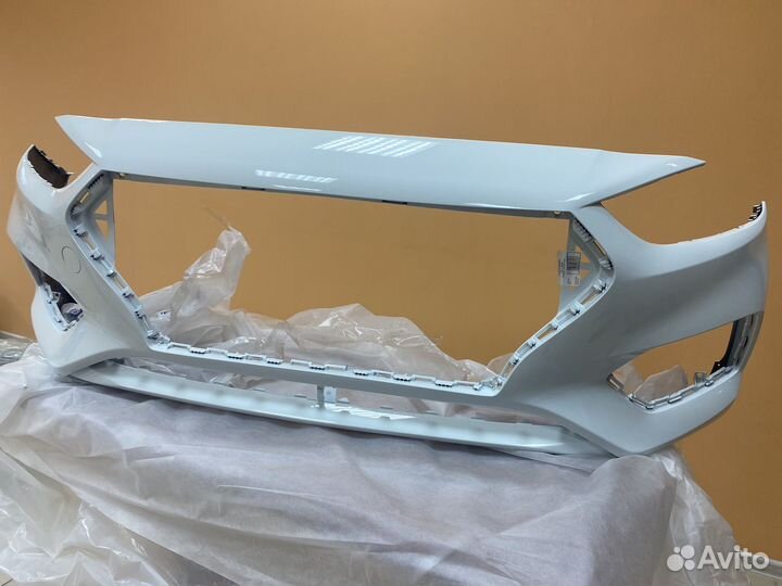 Бампер передний Hyundai Solaris 2017-2020 Белый