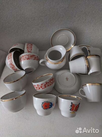 Сервизы чайные, молочники, сахарницы, чайные пары