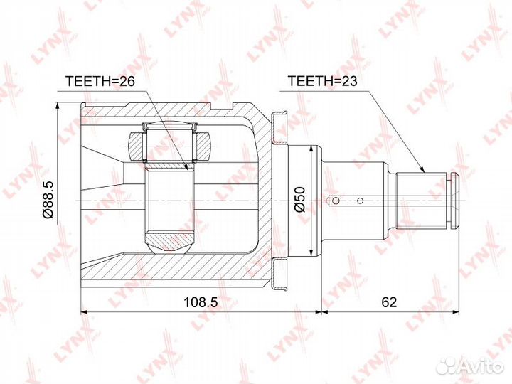 ШРУС внутренний перед лев