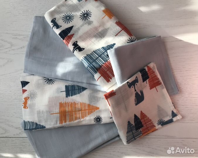 Муслиновые пеленки набор (130/120) + 2 платочка