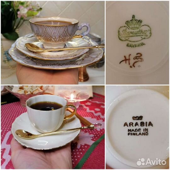 Кофейные чайные пары винтаж фарфор Европа