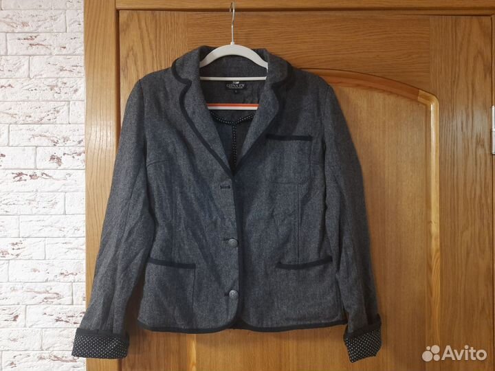 Жакет бу женский y2k 42 44 Франция шерсть вискоза