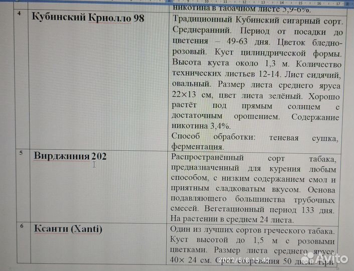 Семена табака