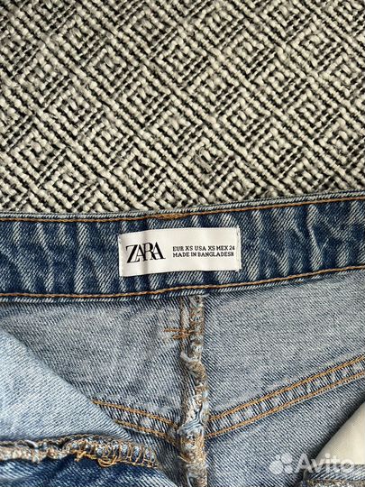 Мини-юбка zara джинсовая xs