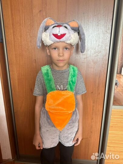 Карнавальный костюм детский зайка 104-122