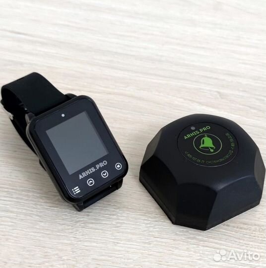 Кнопка вызова персонала, официанта Бургер и часы