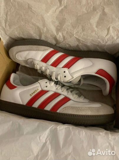 Кроссовки Adidas samba OG white better scarlet