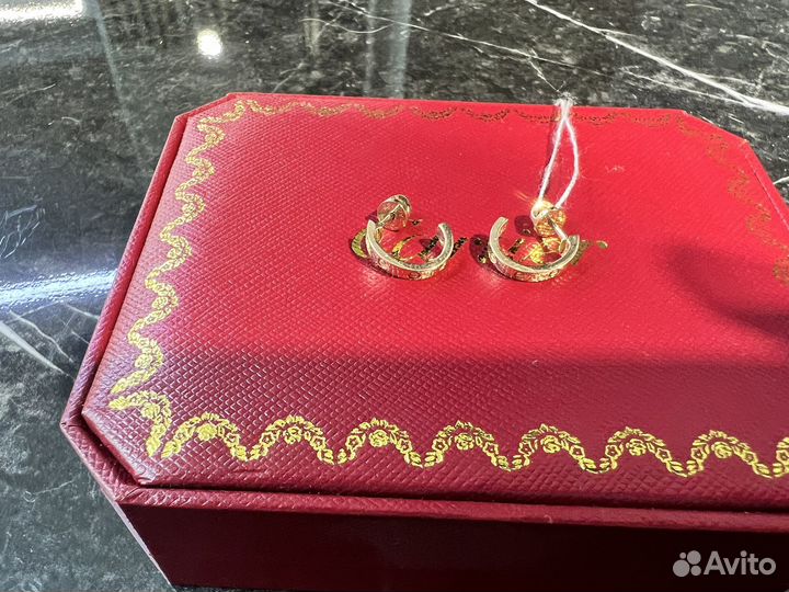 Золотые серьги cartier
