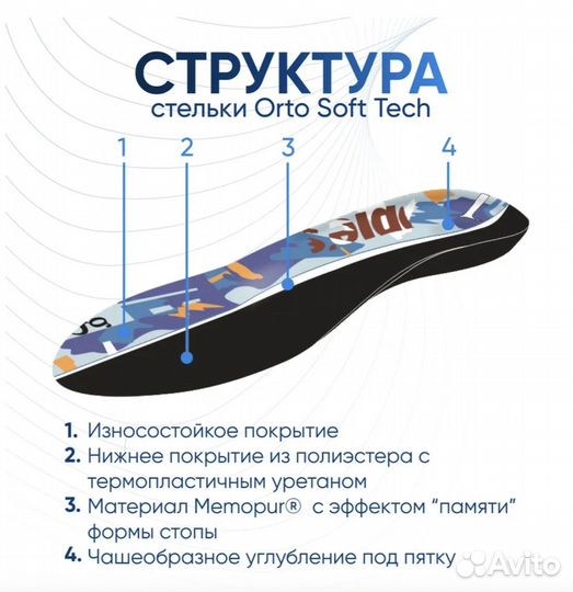 Стельки ортопедические Orto Soft Tech