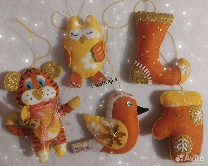 Ёлочные игрушки из фетра