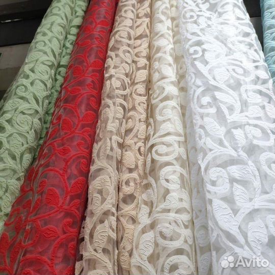 Тюль готовый, органза вензель