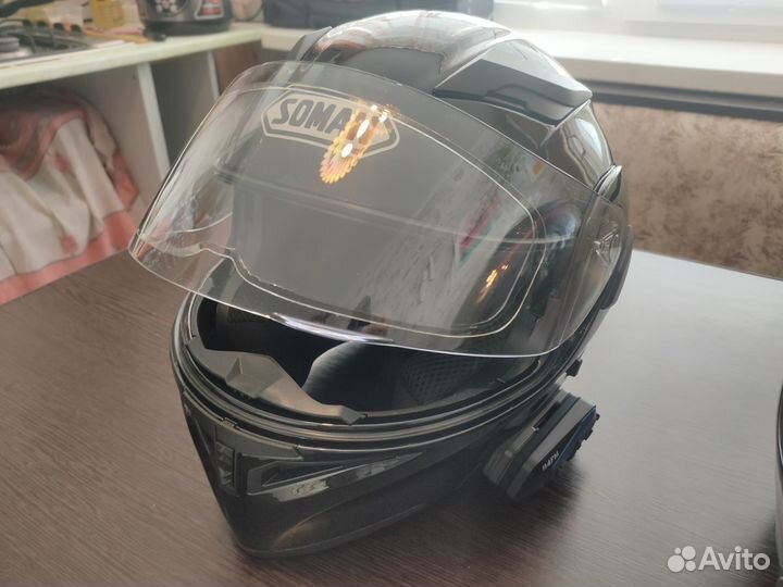 Мото шлем с переговорным устройством Soman