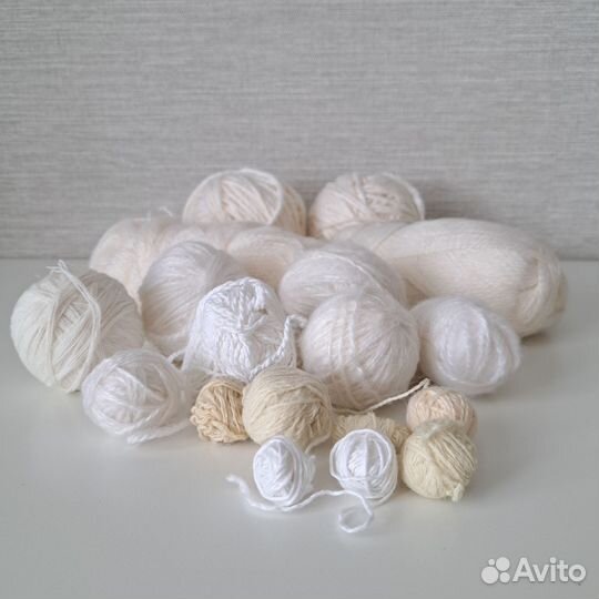 Пряжа белая для вязания пакетом 500гр