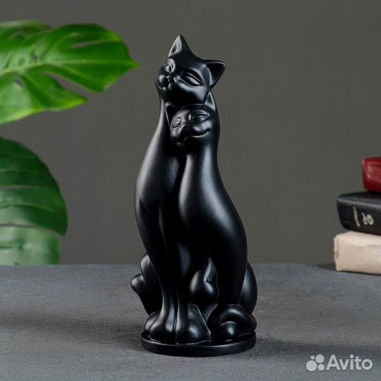 Фигура 'Пара кошек' черная 10х27х10см
