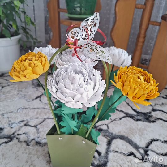 Искусственные цветы декор для дома,из фоамирана