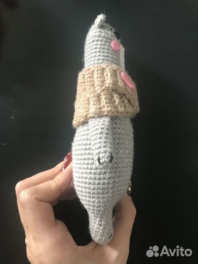 Вязаный медведь игрушка