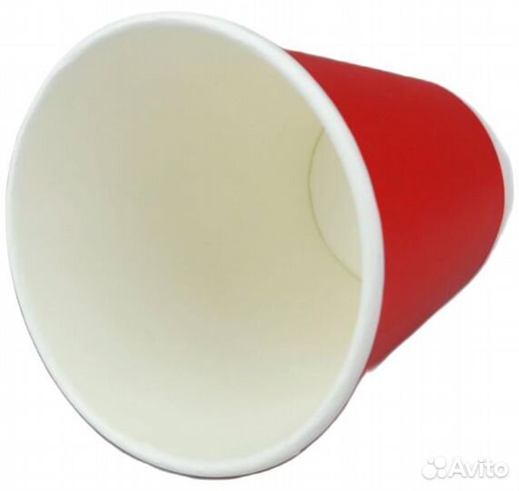 Бумажные стаканы 350 мл двухслойный красный