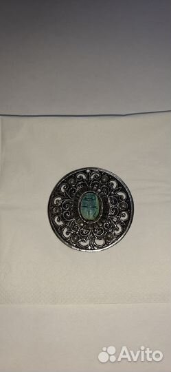 Винтажный медальон Жук Скарабей скань 60-70е СССР