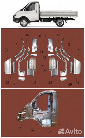 Ремонтный комплект кузова на Газель 3302