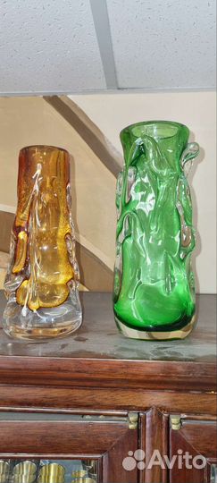 Вазы стекло цветное Чехия/ссср