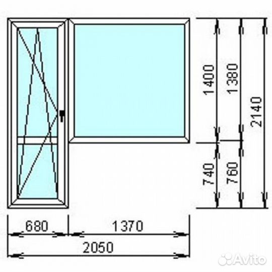 Балконная дверь с окном бу