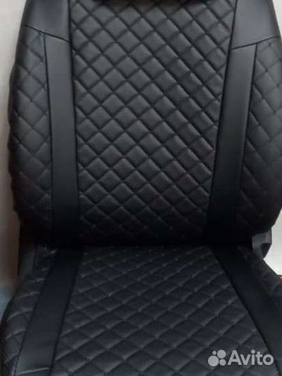 Чехлы ford focus 2 чёрная экокожа Франт+ черный