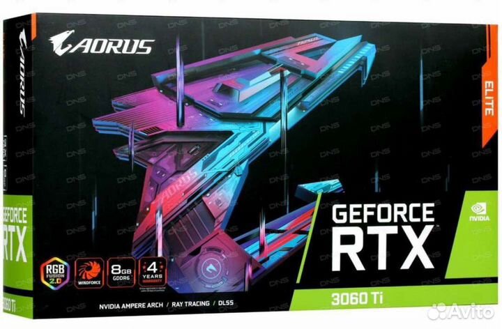 Видеокарта Gigabyte GeForce rtx3060ti Aorus Elite