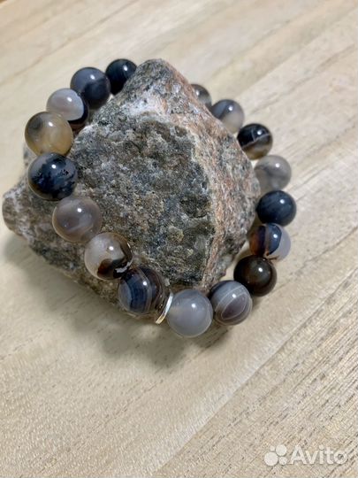 Браслет из натурального камня агат ботсвана