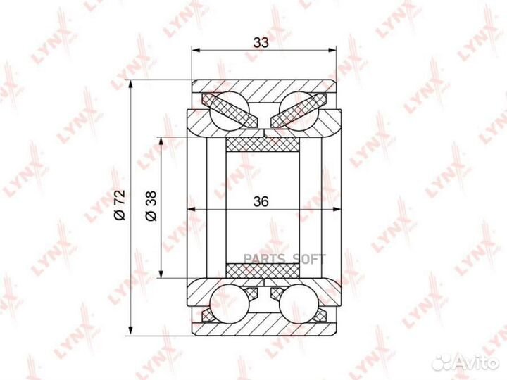 Lynxauto WB1088 Комплект подшипника ступицы колеса перед
