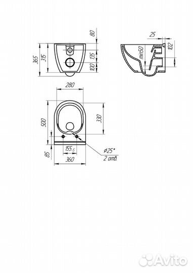Унитаз подвесной Cersanit Brasko Sma дюр 64824