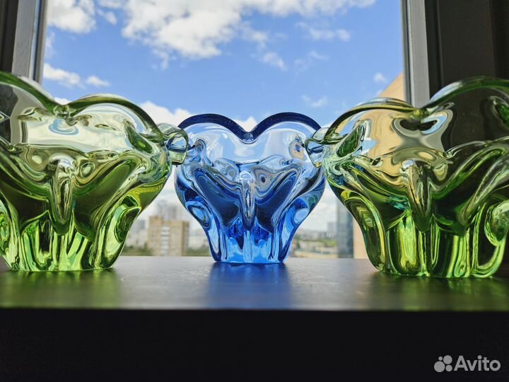 Конфетницы гутное стекло