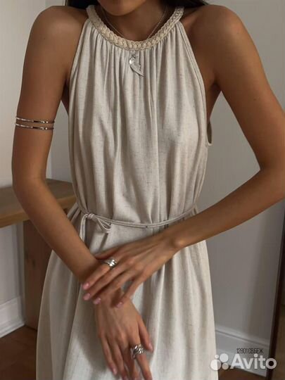 Платье женское летнее льняное