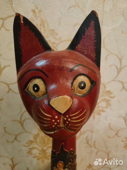 Статуэтка кошка деревянная